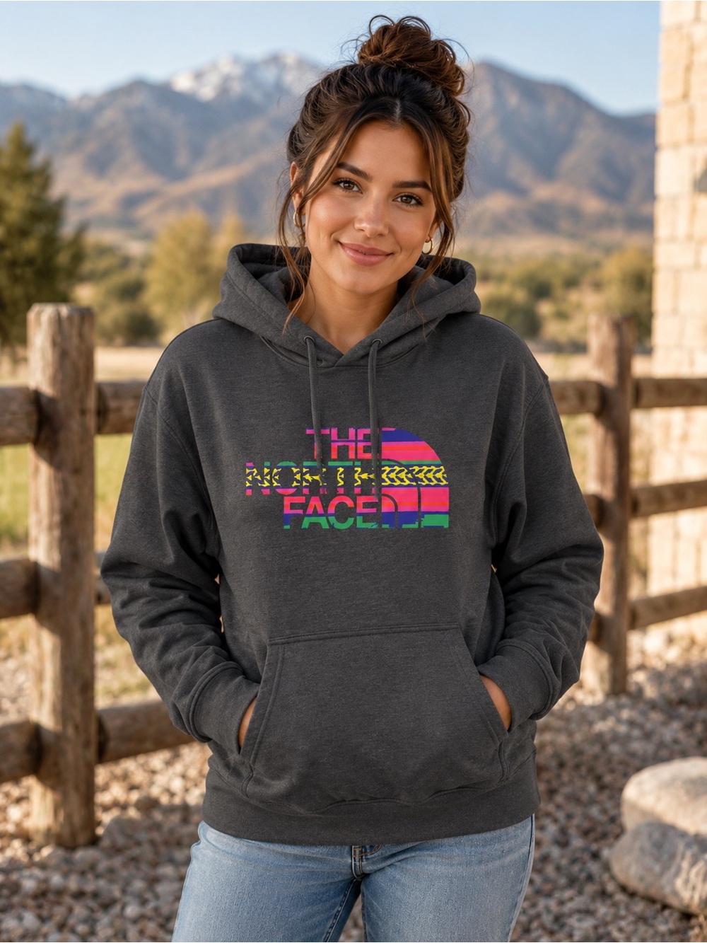 The North Face Gray Women's Pullover Hoodie with Logo Tag
